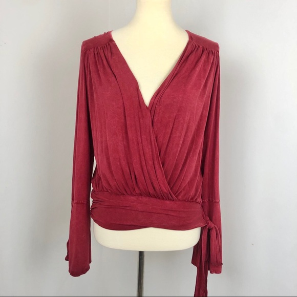 Anthropologie Tops - Anthropologie | Deletta | Surplice Bell Sleeve Top